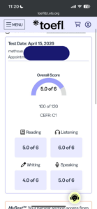 Resultados TOEFL